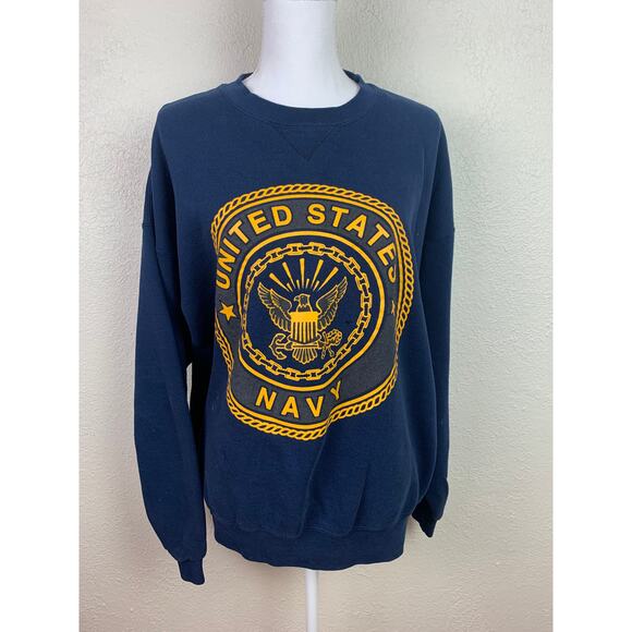 Vintage US Navy Sweatshirt, oversized crew neck, XL Large - Picture 1 of 9